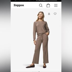 Splendid Georgie Women's Tan Knit Ribbed Pants Set Medium